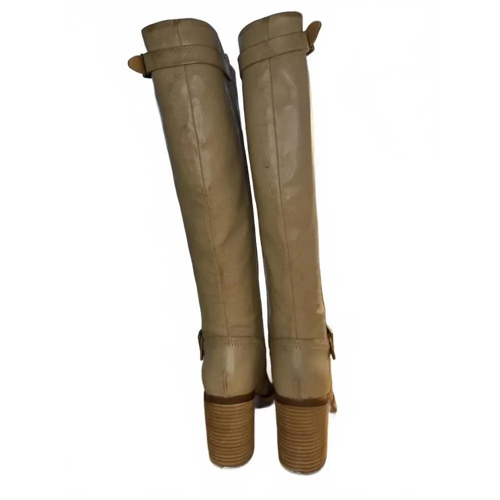 Korks Karalyn Knee High Boots Women's Sz 7.5 Cream Knee High Tall Western Riding